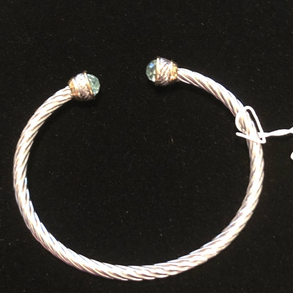 NWT Twisted Silver Bracelet with Turquoise on ends - Picture 8 of 10